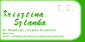 krisztina szlanka business card